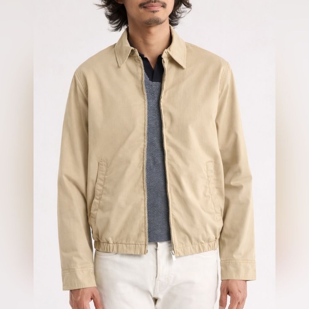 Denim & Flower Tan Harrington Jacket Men’s Medium Zip Front Casual